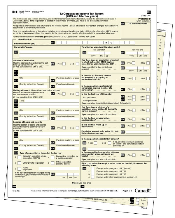 Canadian Corporate Tax Return Services